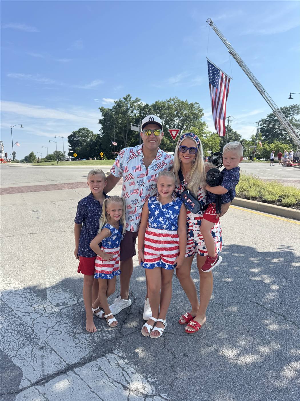 The Barker family at a Fourth of July parade